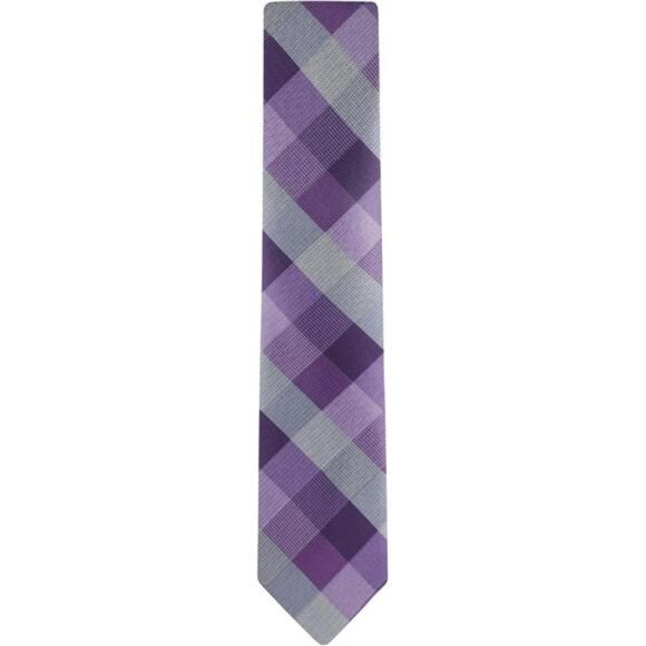 Mens Buffalo Check Necktie Self Tie Classic Plaid Dress Tie Formal Business - Picture 2 of 7